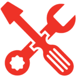 An icon of red tools