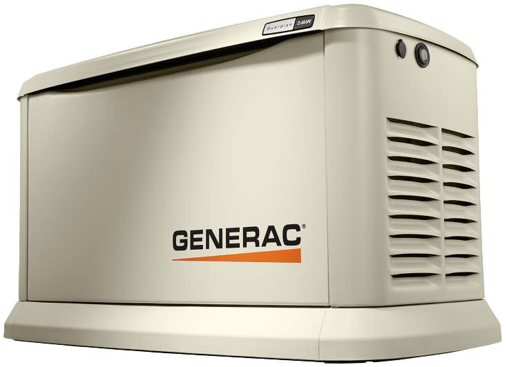 white generac branded generator
