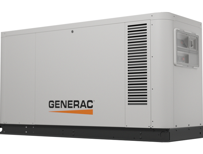 a large off white generac generator