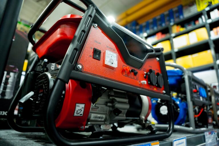 a close up image of a red power generator