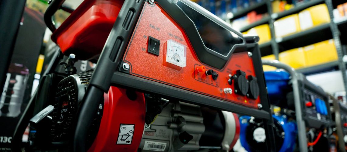 a close up image of a red power generator