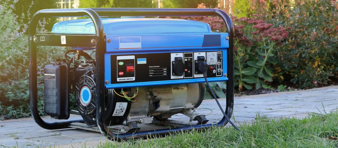 a generator sitting on a lawn